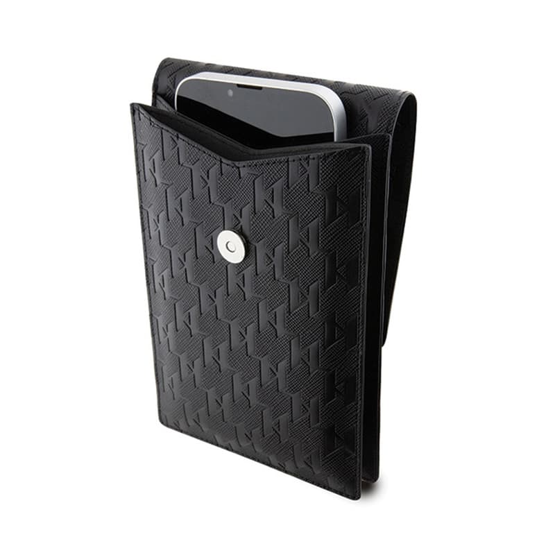 Karl Lagerfeld Saffiano Monogram Ikonik - Phone crossbody bag (black) 4