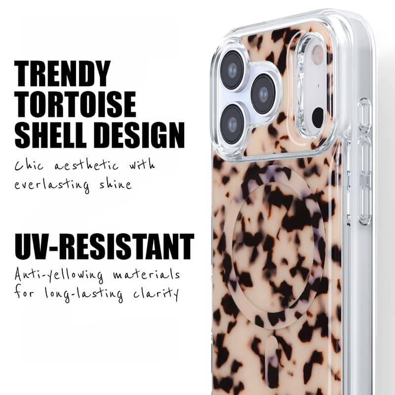 Crong Deluxe MAG Cover - iPhone 17 MagSafe Case (Blonde Tortoise) 3