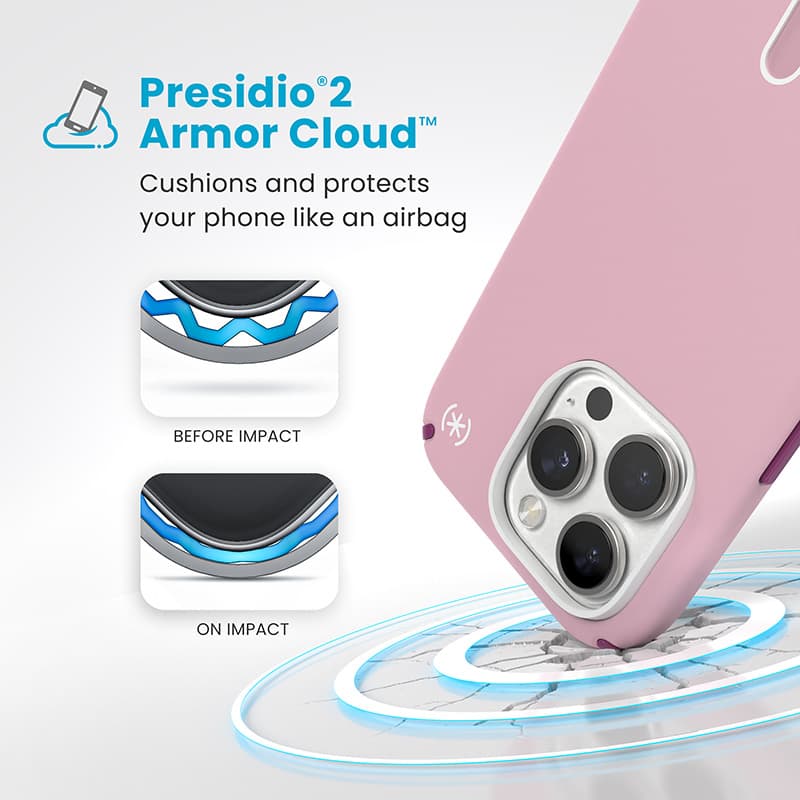Speck Presidio2 Pro ClickLock & MagSafe - iPhone 16 Pro Case (Wednesday Pink / Boysenberry Purple / White) 4