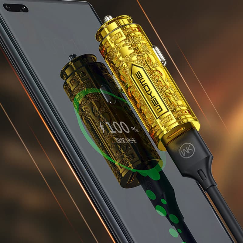 WEKOME WP-C37 Sakin Series - USB-C & USB-A Fast Charging PD 20W Car Charger (Gold) 6