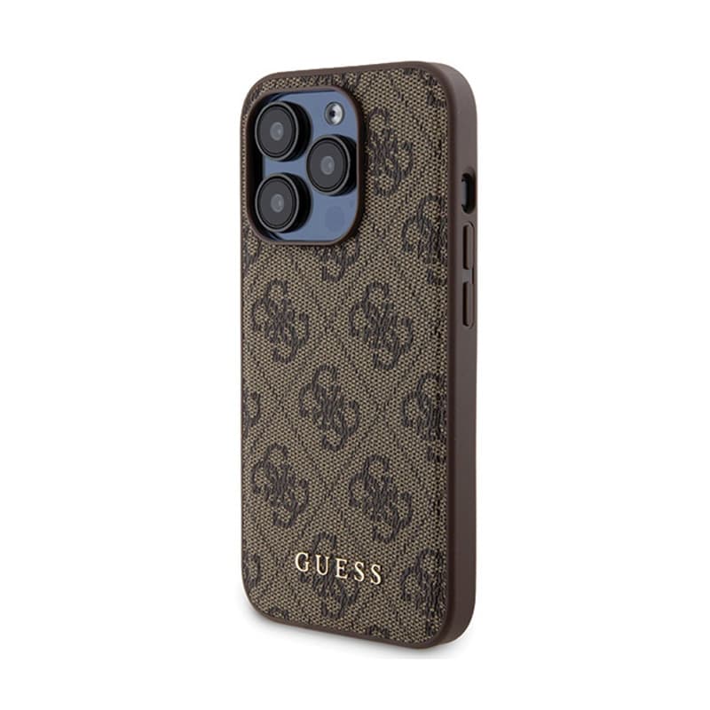 Guess Bundle Pack MagSafe 4G Metal Gold Logo - Case set + Power Bank 5000mAh MagSafe iPhone 15 Pro (brown) 2