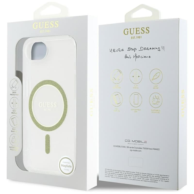 Guess IML Glitter Circle MagSafe - Case for iPhone 16e (transparent) 8