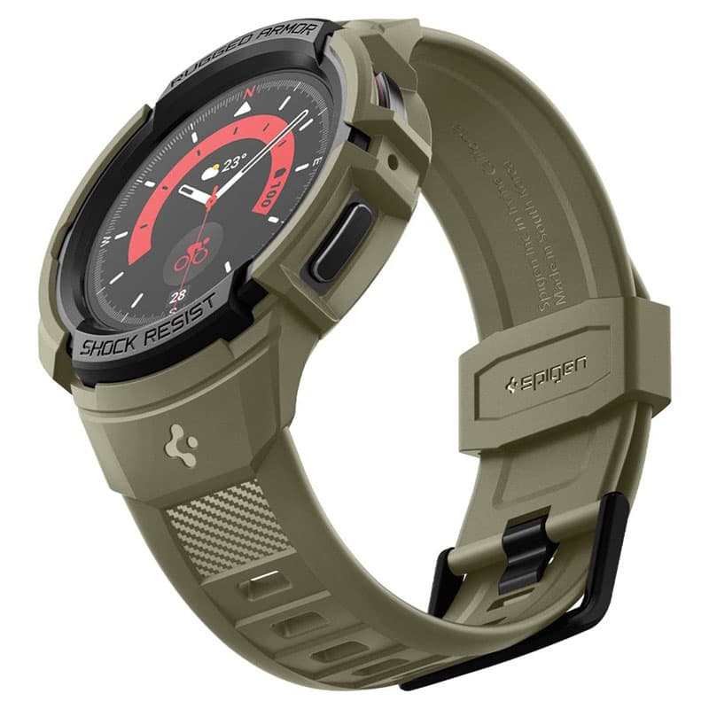 Spigen Rugged Armor Pro - Strap + case for Samsung Galaxy Watch 5 45 mm (Vintage Khaki) 2