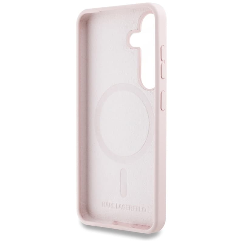 Karl Lagerfeld Silicone Double Heads And Circle MagSafe - Case for Samsung Galaxy S25+ (Pink) 7