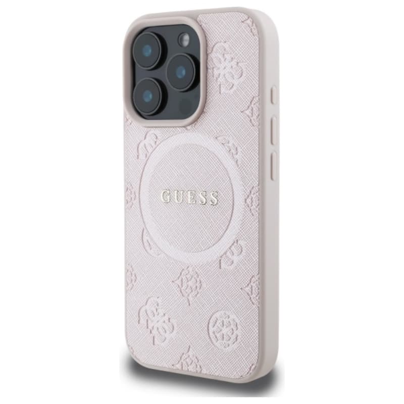Guess Saffiano Peony Classic Logo MagSafe - Case for iPhone 16 Pro Max (pink) 2