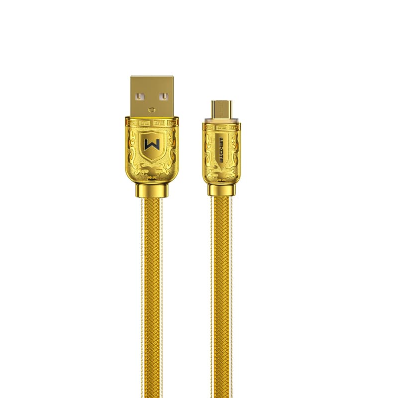 WEKOME WDC-161 Sakin Series - USB-A to Micro USB Fast Charging 6A connecting cable 1 m (Gold) 