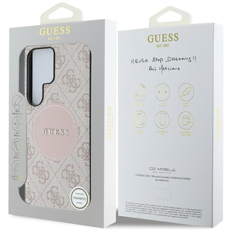 Guess 4G Round Patch Classic Logo MagSafe - Case for Samsung Galaxy S25 Ultra (pink) 8