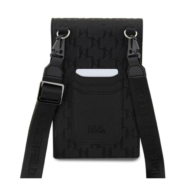 Karl Lagerfeld Saffiano Monogram Ikonik - Phone crossbody bag (black) 5