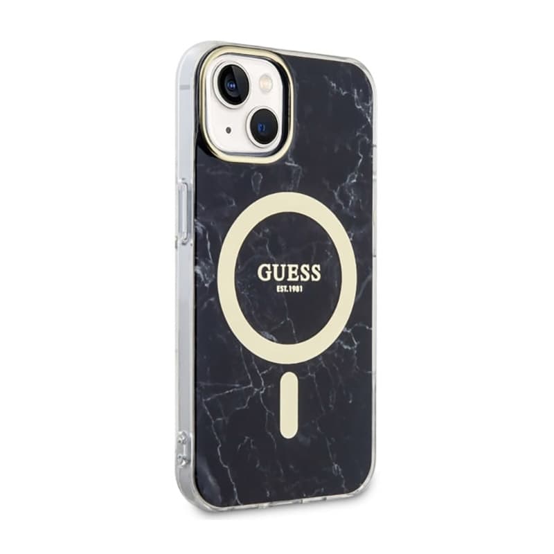 Guess Marble MagSafe - Case for iPhone 14 Plus (Black) 4