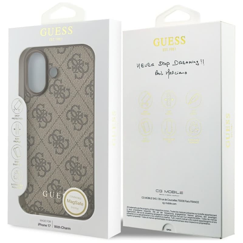 Guess 4G Charms Collection MagSafe - iPhone 17 Case (Brown) 7