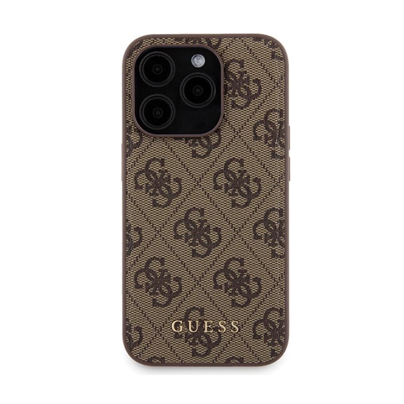 Guess Bundle Pack MagSafe 4G Metal Gold Logo - Case set + Power Bank 5000mAh MagSafe iPhone 15 Pro (brown) 3
