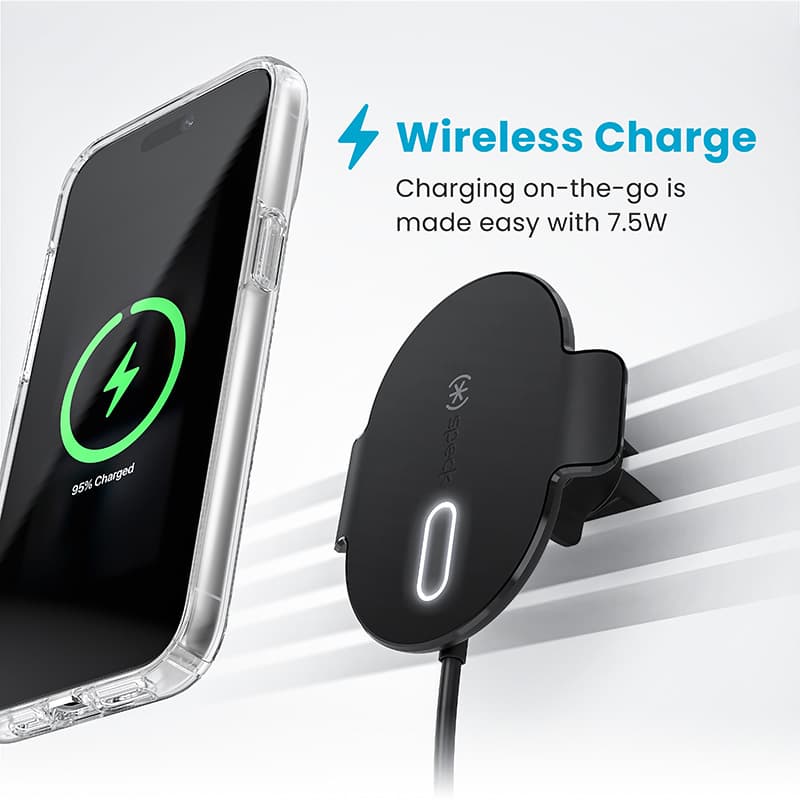 Speck Charging Vent Mount + ClickLock - MagSafe Wireless Charging Car Holder (Black) 4