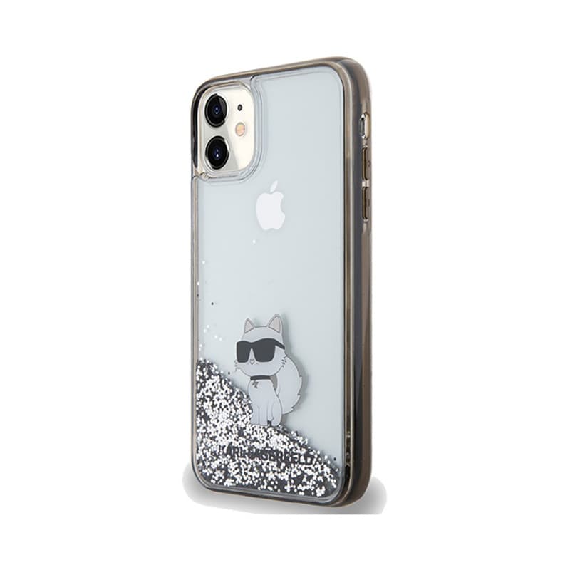 Karl Lagerfeld Liquid Glitter Choupette - iPhone 11 Case (Transparent) 2