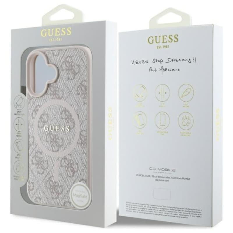 Guess 4G Ring Classic Logo MagSafe - Case for iPhone 16 (pink) 8