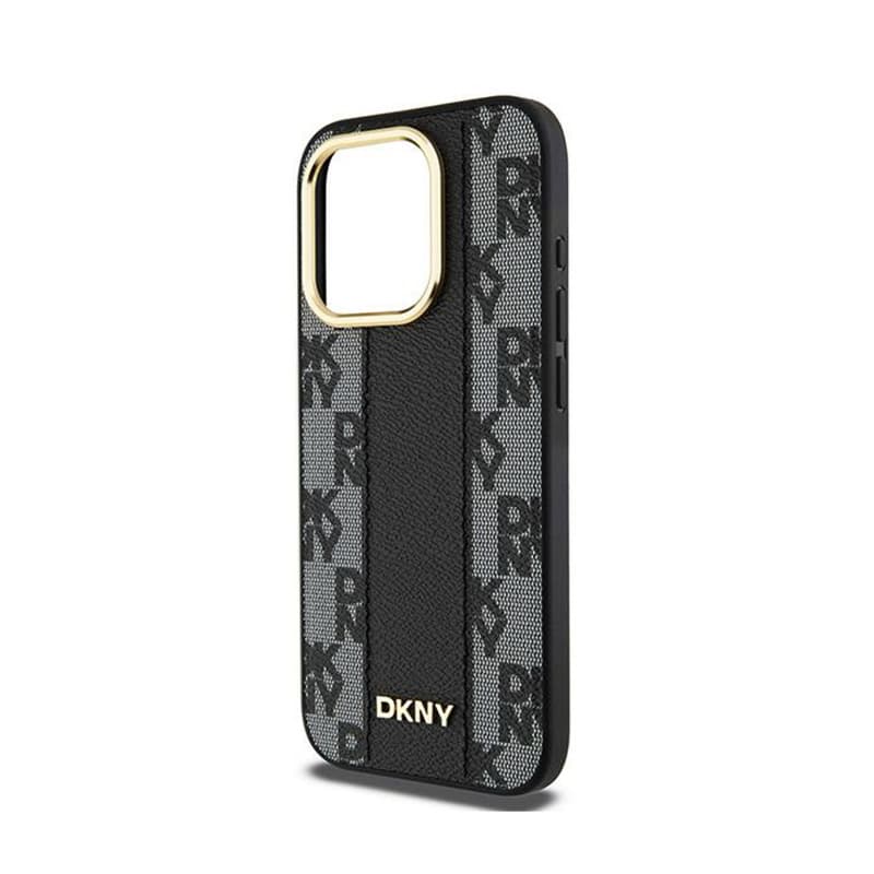 DKNY Leather Checkered Mono Pattern MagSafe - Case for iPhone 15 Pro (Black) 6