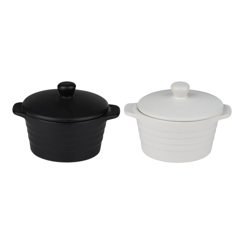 Alpina - Ceramic ovenproof dish with lid, round, 13x10 cm, 210 ml (white) 5