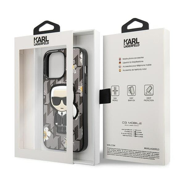 Karl Lagerfeld Iconic Karl Flower - Case for iPhone 13 Pro (Grey) 8