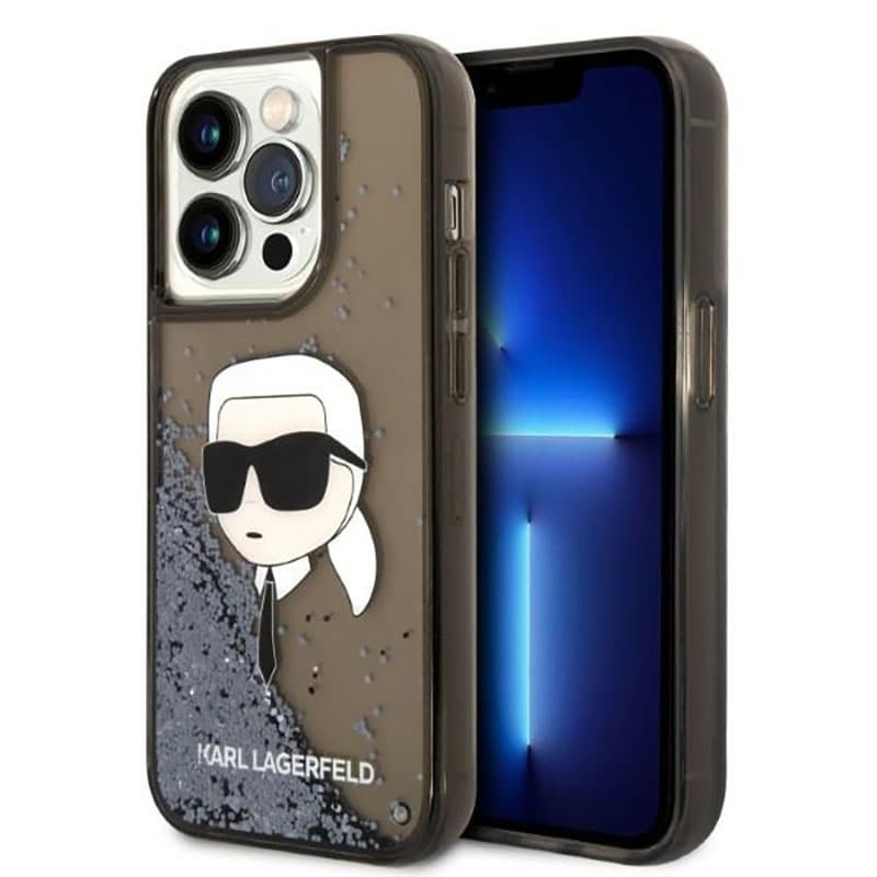 Karl Lagerfeld Liquid Glitter NFT Karl's Head - Case for iPhone 14 Pro (Black) 1