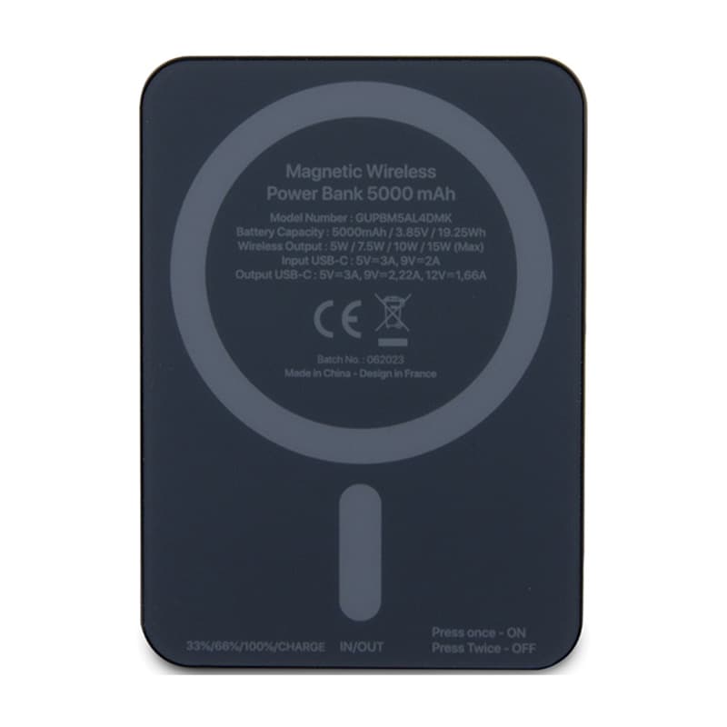 Guess 4G Strassed Metal Logo MagSafe - Power Bank inductive 5000 mAh 15W MagSafe (black) 3