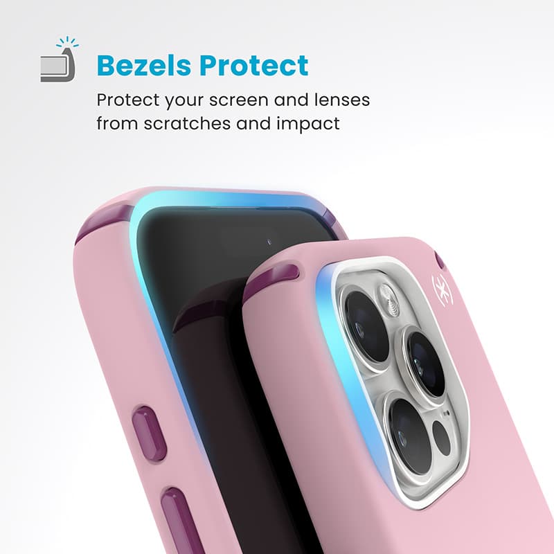 Speck Presidio2 Pro ClickLock & MagSafe - iPhone 16 Pro Case (Wednesday Pink / Boysenberry Purple / White) 6