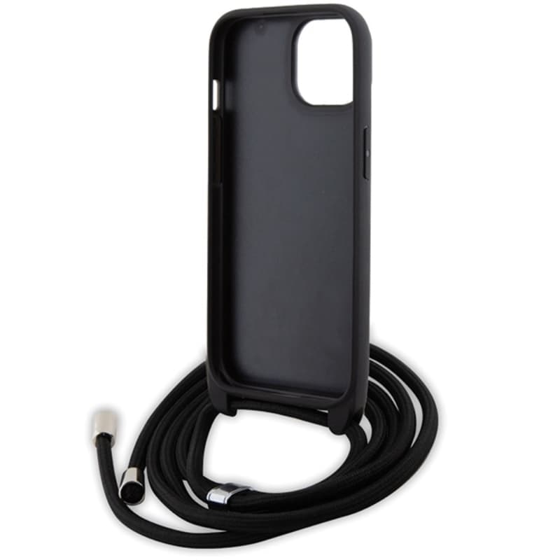 Karl Lagerfeld Crossbody Saffiano Monogram Ikonik Metal Pin - Case for iPhone 15 (Black) 6