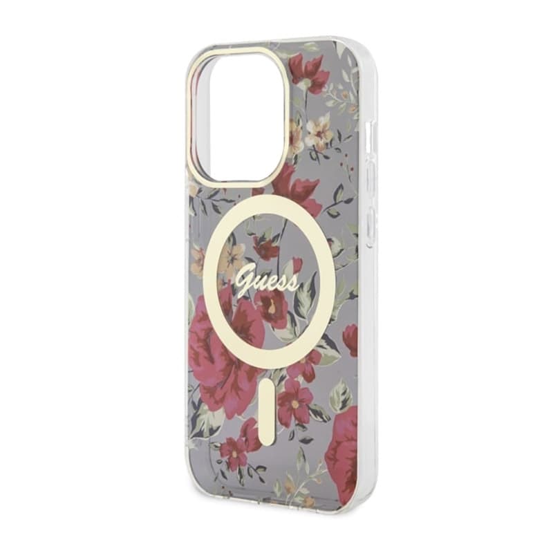 Guess Flower MagSafe - Case for iPhone 14 Pro (Green) 6