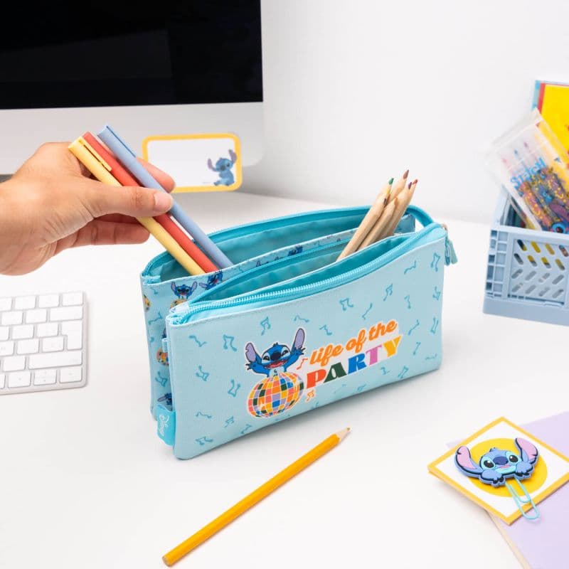 Disney Stitch - 3-compartment pencil case from the Waves collection 6