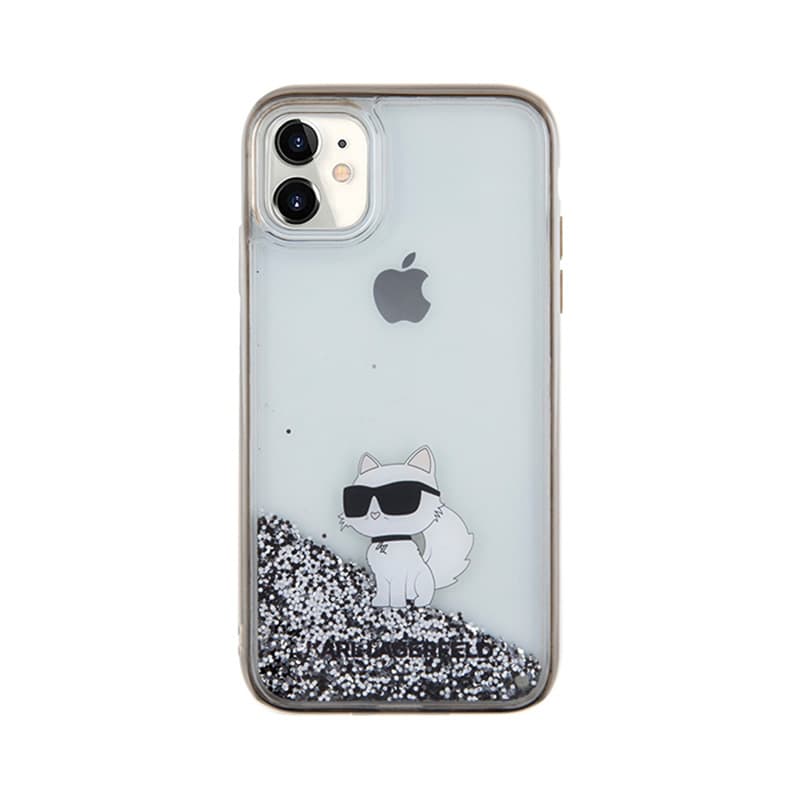 Karl Lagerfeld Liquid Glitter Choupette - iPhone 11 Case (Transparent) 3