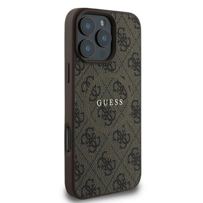 Guess 4G Ring Classic Logo MagSafe - Case for iPhone 16 Pro (brown) 4