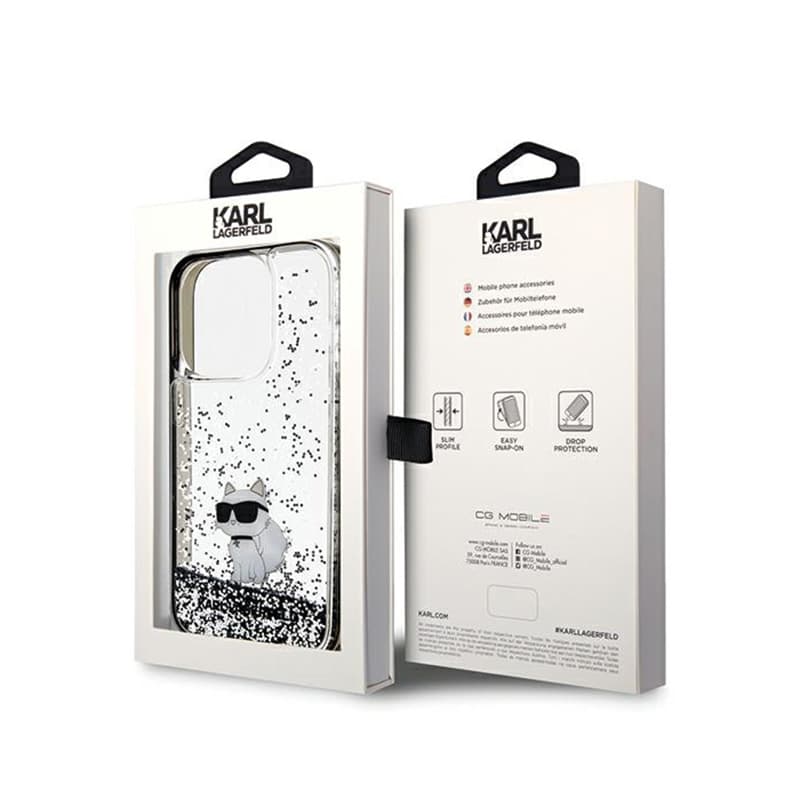 Karl Lagerfeld Liquid Glitter Choupette - Case for iPhone 14 Pro (Transparent) 8