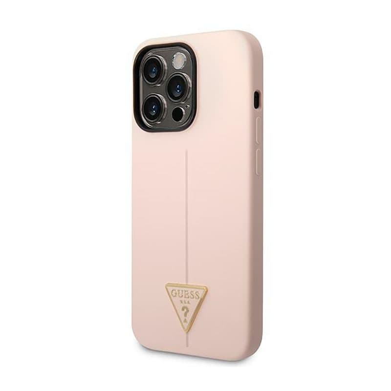Guess Silicone Triangle Logo - Case for iPhone 14 Pro Max (Pink) 2