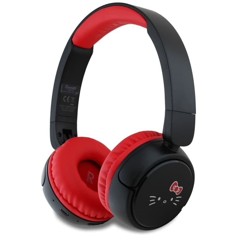 Hello Kitty Face Logo - Wireless Over-Ear Bluetooth Headphones V5.3 (Red) 1