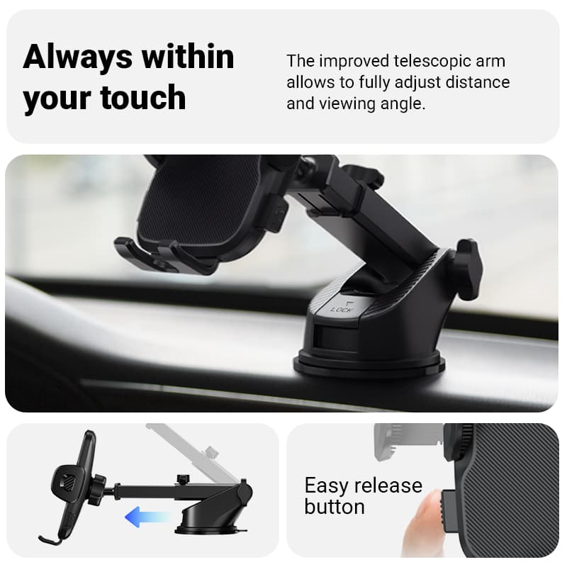 Crong Carclip Car Holder for Dashboard and Windshield - Black 4