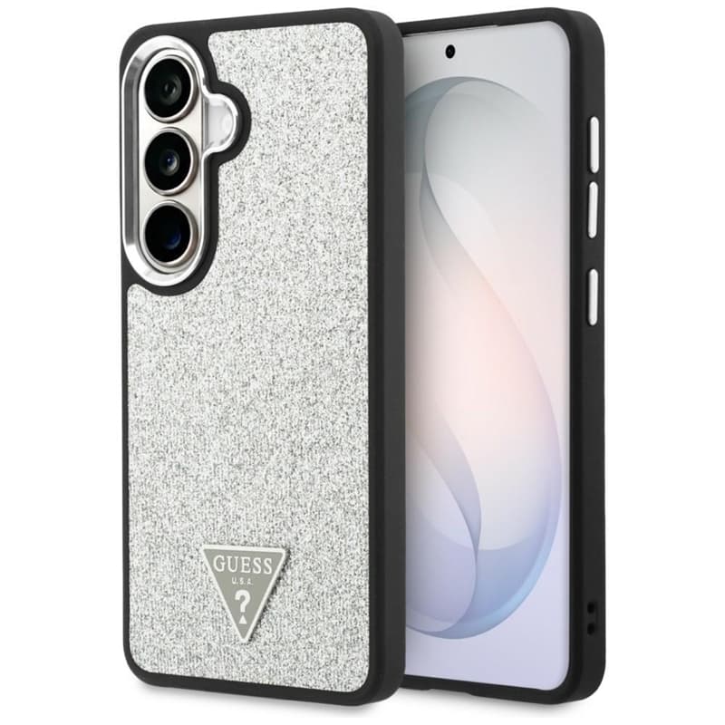 Guess Fixed Glitter Triangle MagSafe - Samsung Galaxy S26 Case (Silver) 1