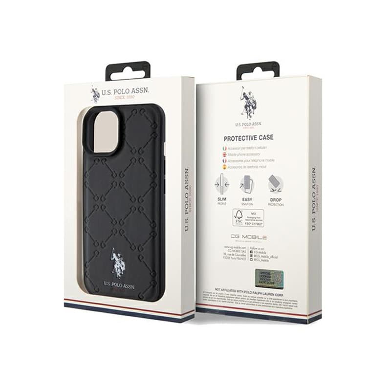US Polo Assn Yoke Pattern  - Case iPhone 15 (black) 8