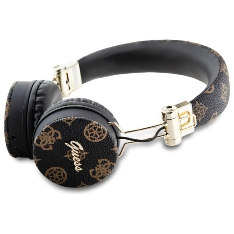 Guess Peony Script Round Shape - Wireless Over-Ear Bluetooth ENC Headphones (Black) 2