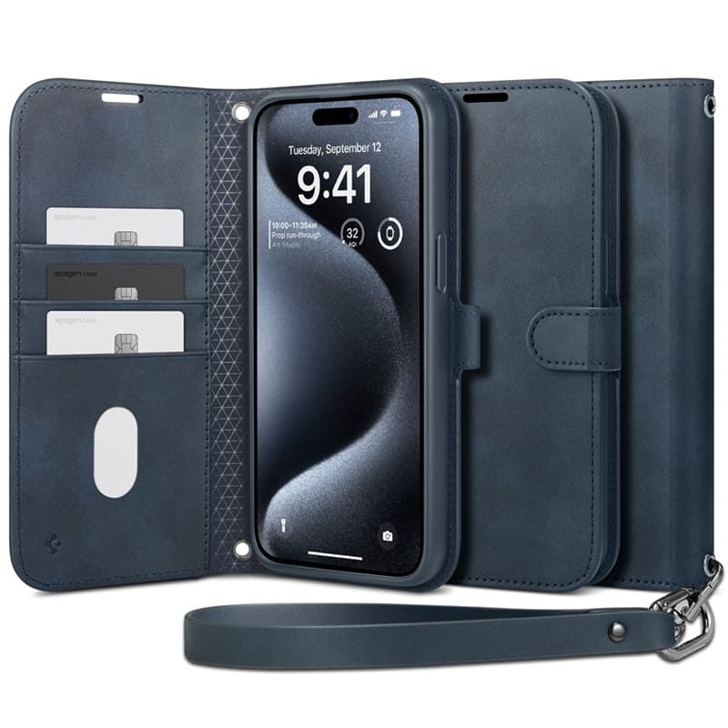 Spigen Wallet S Pro - Case for iPhone 15 Pro Max (Navy)