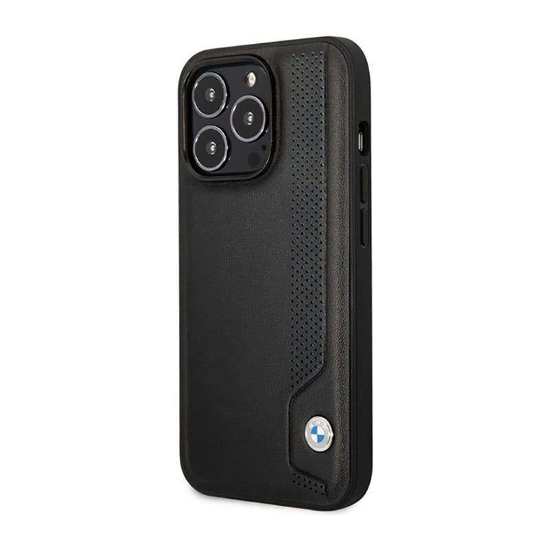 BMW Leather Blue Dots - Case for iPhone 14 Pro (Black) 2