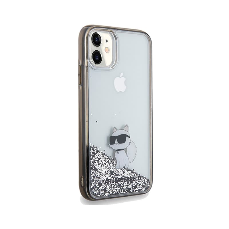 Karl Lagerfeld Liquid Glitter Choupette - iPhone 11 Case (Transparent) 4