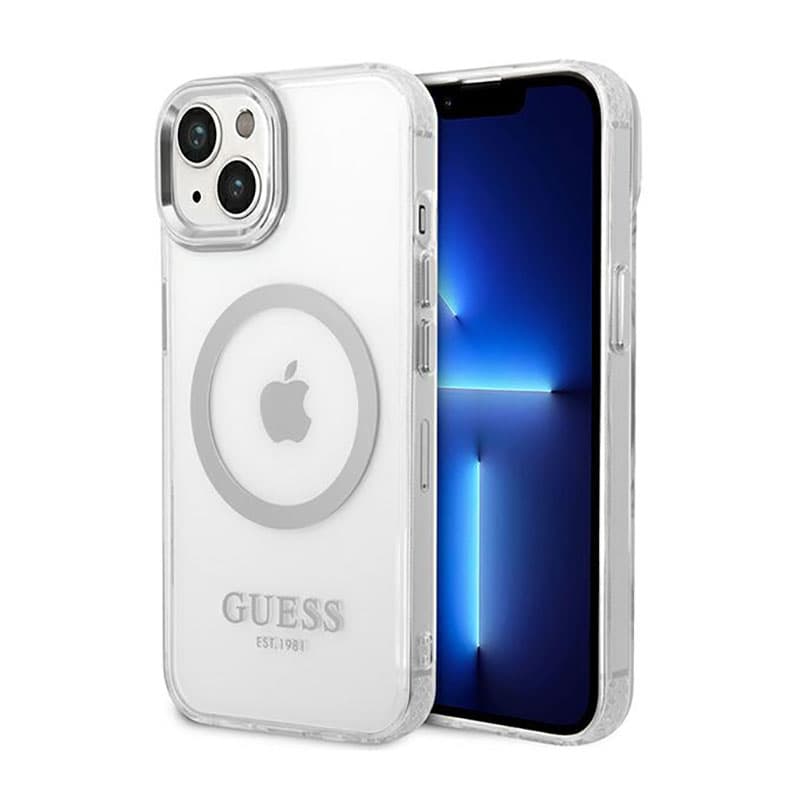 Guess Metal Outline MagSafe - Case or iPhone 14 (Clear) 1