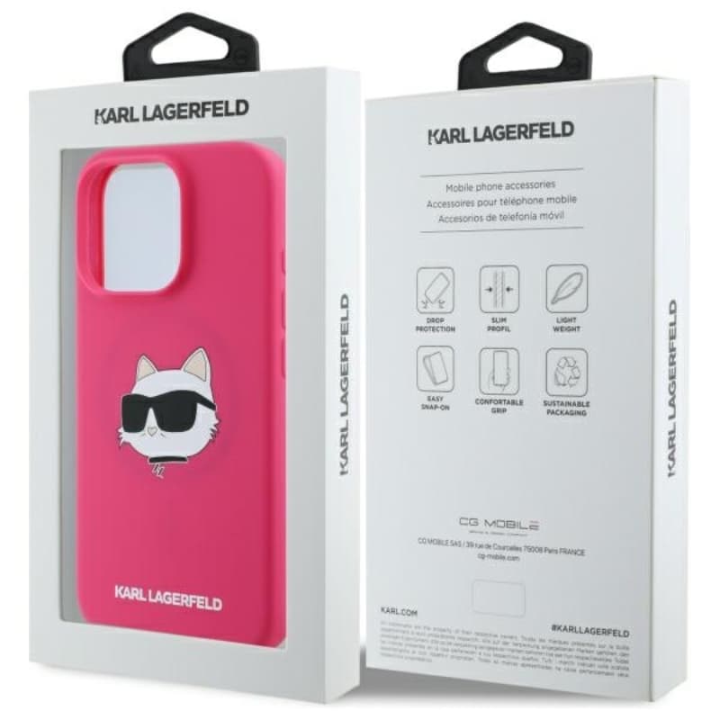 Karl Lagerfeld Silicone Choupette Head Print MagSafe - Case iPhone 16 Pro (fuchsia) 8
