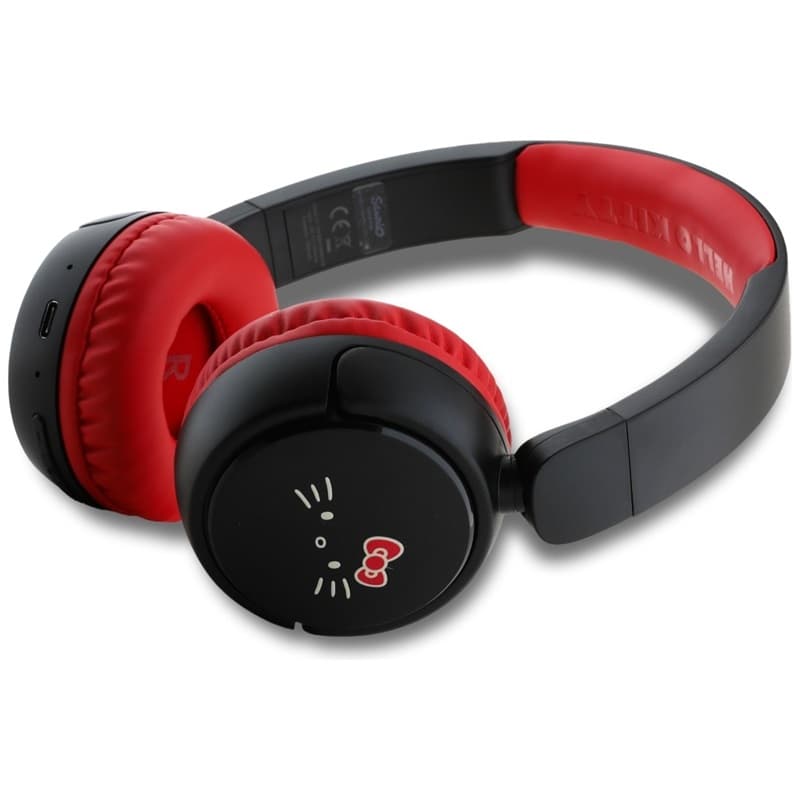 Hello Kitty Face Logo - Wireless Over-Ear Bluetooth Headphones V5.3 (Red) 2
