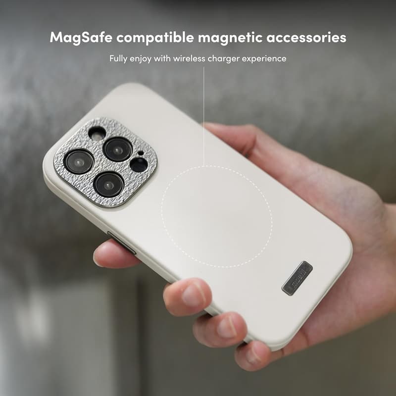 Moshi Napa MagSafe - Leather case for iPhone 15 Pro (Eggnog White) 6