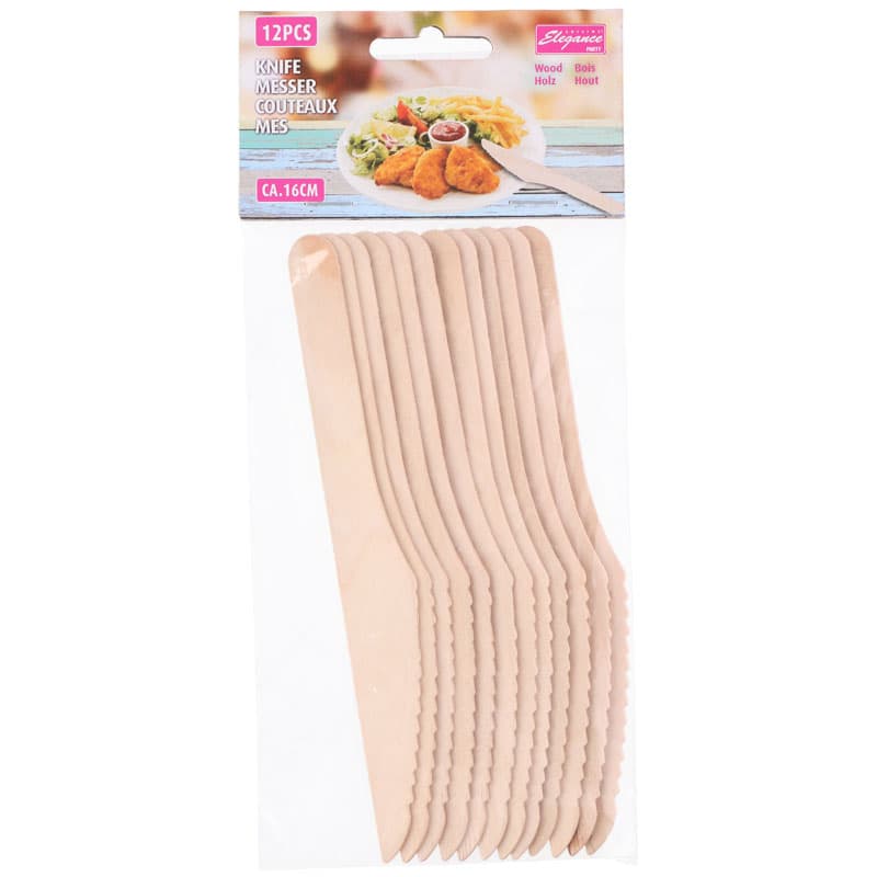 Cuisine Elegance - Disposable wooden knives 12 pcs. 2