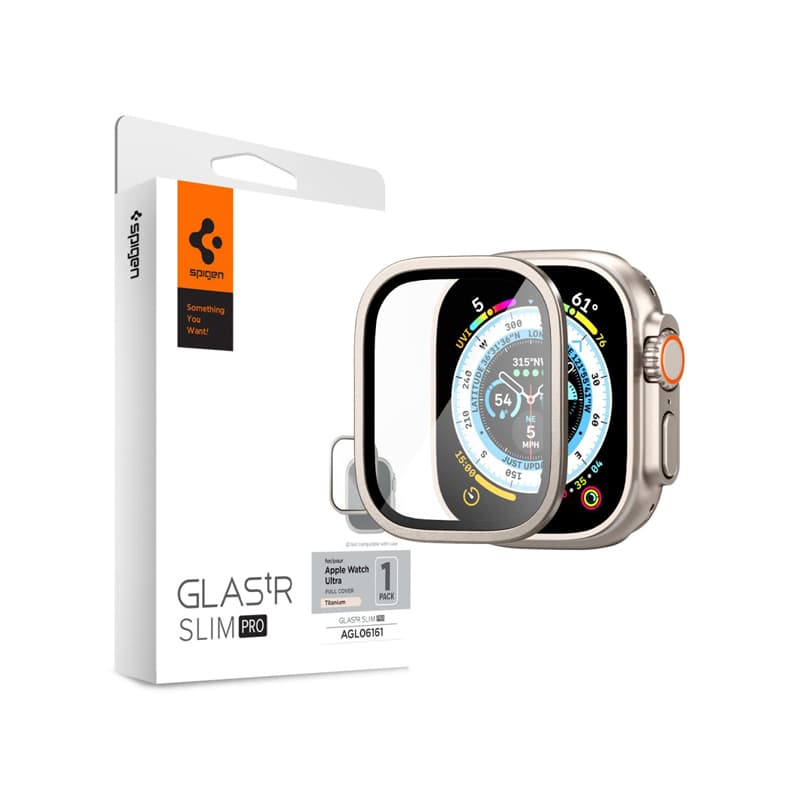 Spigen Glas.TR Slim Pro - Tempered Glass for Apple Watch Ultra 49 mm (Titanium) 1