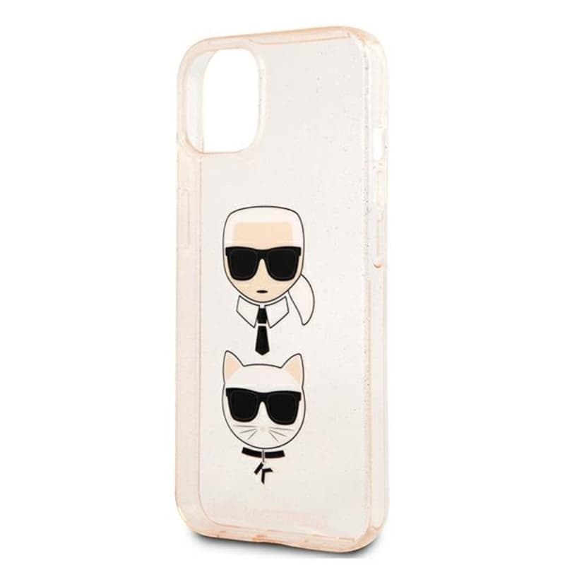 Karl Lagerfeld Glitter Karl & Choupette Head - Case for iPhone 13 mini (Gold) 6