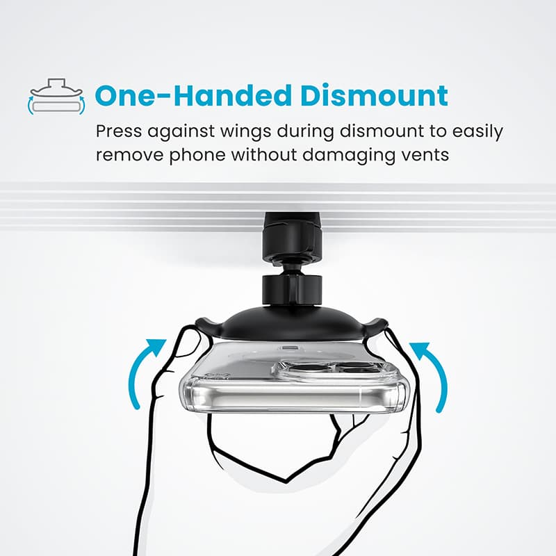Speck Charging Vent Mount + ClickLock - MagSafe Wireless Charging Car Holder (Black) 6