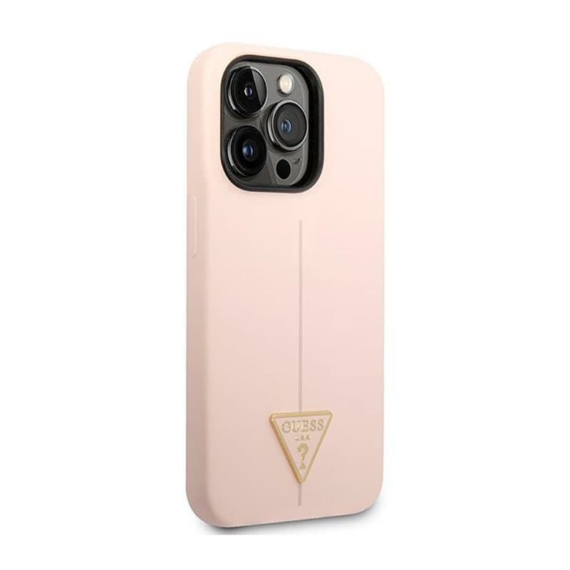 Guess Silicone Triangle Logo - Case for iPhone 14 Pro Max (Pink) 4