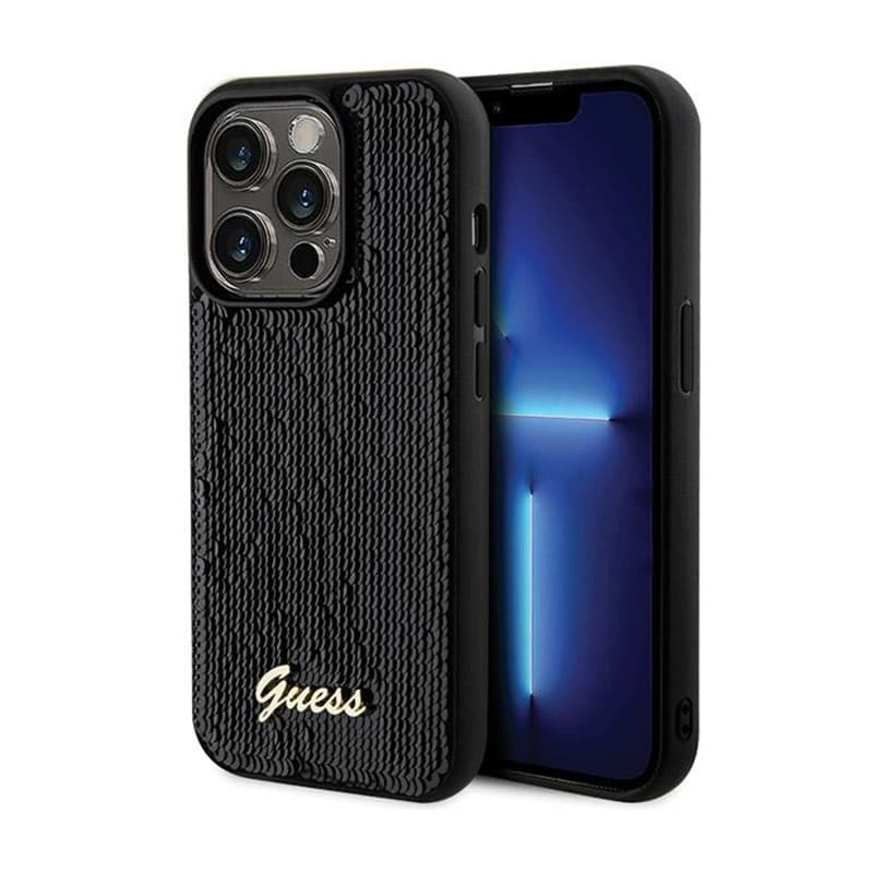 Guess Sequin Script Metal - Case for iPhone 13 Pro (black) 1