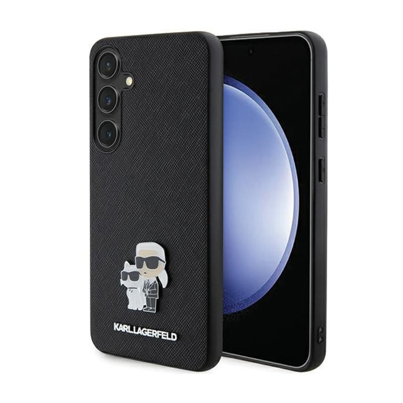 Karl Lagerfeld Saffiano Karl & Choupette Metal Pin - Samsung Galaxy S24 Case (black) 1